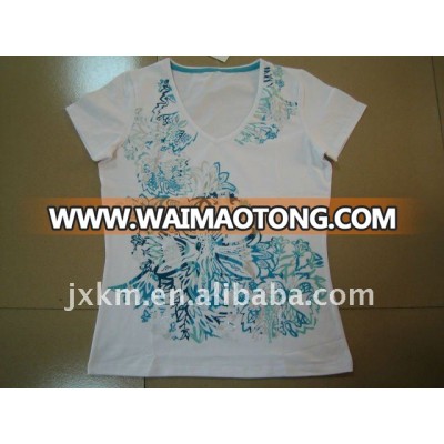 ladies cotton spandex fashion t-shirt